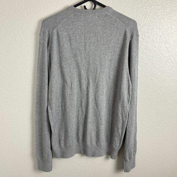Port Authority Men's Size Small Gray Long Sleeve McDonald's Apmen V-Neck Sweater - Picture 3 of 6